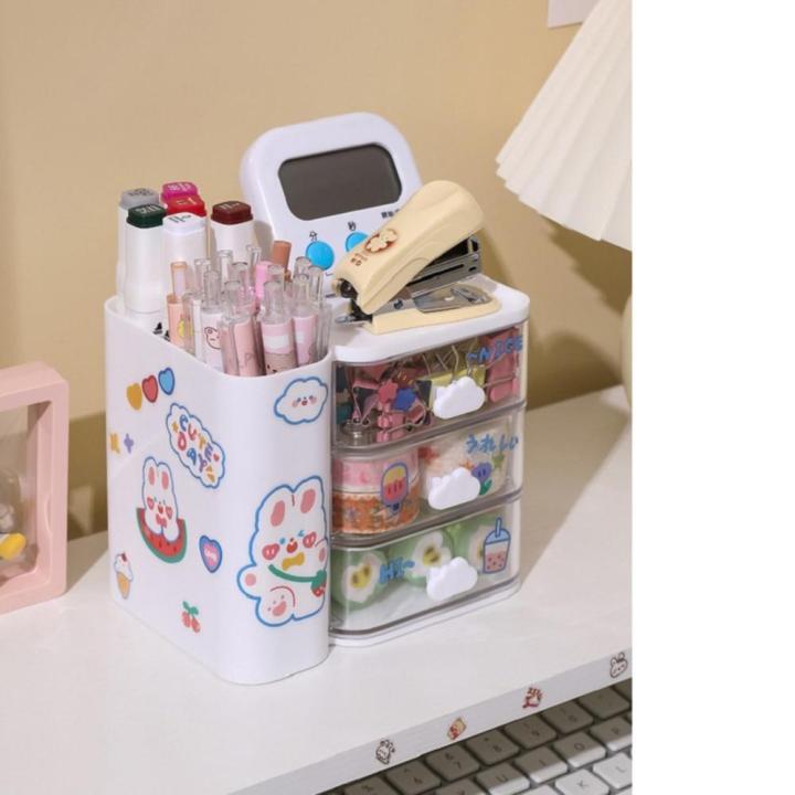 student-stationery-shelf-cute-pen-holder-desktop-storage-box-cute-cloud-pen-container-multigrid-storage-box