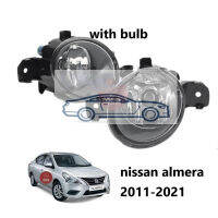 (Huish6) (พร้อมหลอดไฟ) ไฟตัดหมอกไฟตัดหมอกโคมไฟกันชนหน้าสำหรับ Nissan Almera 2011 2012 2013 2014 2015 2016 2017 2018 2019 2020 2021