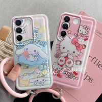 เคสโทรศัพท์ VIVOV27 VIVO V27 Pro Y55 + Plus V23 V23e X80 Y30 Y75 5G 4G เคส ดีไซน์ใหม่การ์ตูนเยาวชน Hello Kitty Laurel Dog Casing รองรับการกระแทกนุ่มสายรัดข้อมือฝามีขาตั้ง Case 2023