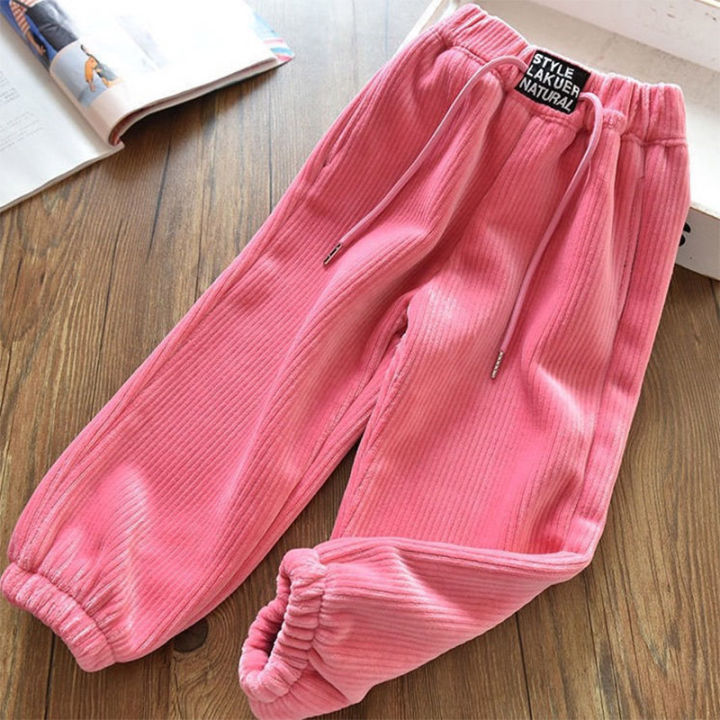 amila-girls-trousers-corduroy-leggings-เด็กกลางและเก่าลวกสวมใส่อากาศต่างประเทศบวกขนแกะกำมะหยี่แบบบูรณาการ