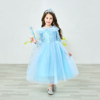 ? Popular Clothing Theme Store~ New Ice And Snow Princess Elsa Dress Aisha Childrens Day Group Performance Costume Kindergarten Fairy Tale Drama Performance Studio