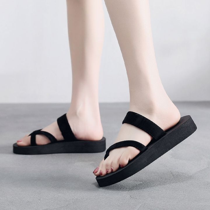 qiaoyiluo-รองเท้าแตะส้นเตี้ยสตรีแบบใหม่สำหรับผู้หญิงและรองเท้าแตะแบบหนีบหนีบรองเท้าแตะชายหาดแบนทุกแบบมี-3-สีให้เลือก