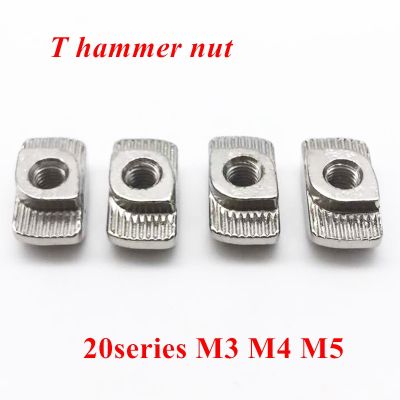 {Haotao Hardware} 100/20ชิ้น M3/M4/M5x10x6น็อต T-Nut แบบเลื่อนน๊อตแบบ T-Nut 20ชุดขั้วต่อตัวยึดน็อตแบบ2020โปรไฟล์อลูมิเนียม