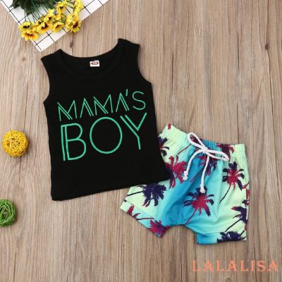 ℒℴѵℯ~Newborn Baby Boys MAMA´S BOY Tank Top T-shirt + Shorts Clothes Outfits Beachwear