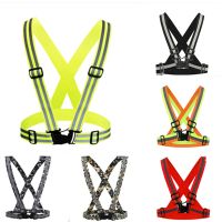 Reflective Straps Traffic Night Work Security Running Cycling Reflective Vest Breathable Adjustable Motocycle Protection Jacket