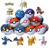 ฟิกเกอร์โปเกมอนโปเกบอลอนิเมะ Pikachu Blastoise Squirtle ของเล่น Pocket Monster Pokémon ลูกบอลเอลฟ์รูปแบบแอคชั่นคริสต์มาสของขวัญแอ็กชัน