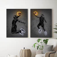 Abstract Street Art Print Neon Basketball Shoes Sport Poster and Prints Art Canvas Painting Wall Art Pictures for Living Room