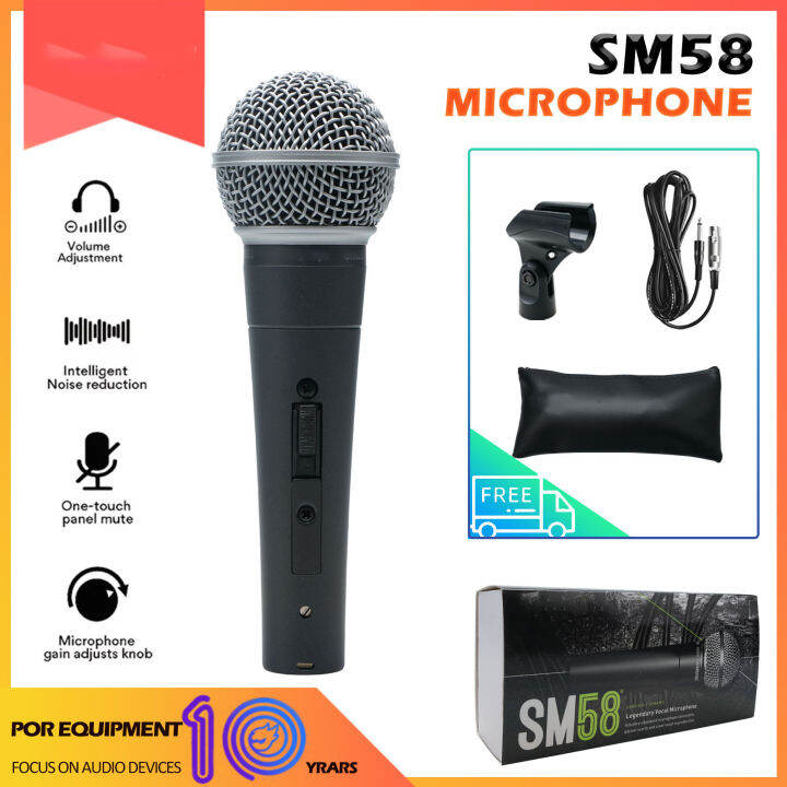 sm58-lc-ไมโครโฟนเสียงไมค์ไร้สายแบบไดนามิกรวมตัวแปลงขาเคสพกพาซิป-sm58-sm-58-sm58lc