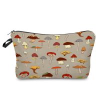 Waterproof Women 39;s Makeup Bag Casual Storage Bags for Trip Hot Sale Printed Mushroom Cosmetics Organizer Bag Small Gift Bag