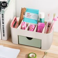 【DT】hot！ Saving Space Desktop Cosmetic Brush Storage Case With Drawer Makeup Item Pens Desk Organize Box Plastic Holder Organizers