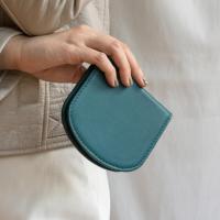 Arch  slim leather wallet in Ocean blue