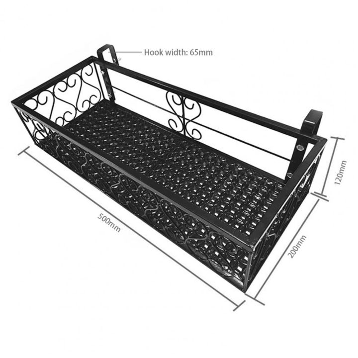 yf-single-layer-flower-pot-rack-with-hook-hollow-out-reinforced-standing-type-planter-container-gardening-tool