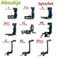 Absuhjx 1ชิ้นตัวเชื่อมต่อช่องเสียบชาร์จ USB,ที่ชาร์จไมค์ iPhone 7สายเคเบิ้ลยืดหยุ่นสำหรับ8 Plus Xs Max X XR 11 Dock Charging Flex