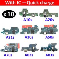 เครื่องชาร์จ USB 10 ชิ้นพอร์ตชาร์จเชื่อมต่อบอร์ดสายยืดหยุ่นสําหรับ Samsung A10s A20s A30s A50s A21s A03s A03 Core A04 A04s