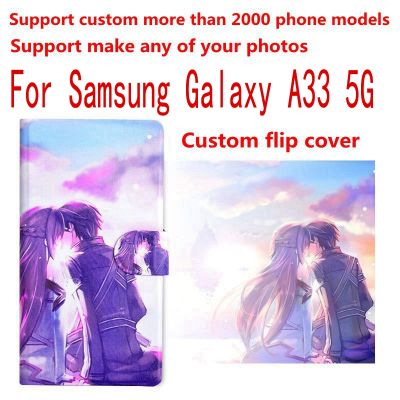 （shine electron）กระเป๋าโทรศัพท์ DIY ปรับแต่งได้ตามต้องการ,เคสหนัง PU เคสแบบฝาพับสำหรับ Samsung Galaxy A33 5G
