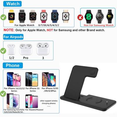 4 In 1 Wireless Charger 15W Fast Wireless Charging Station สำหรับ 14 13 12 11 X XS XR 8สำหรับ 8 7 SE 6 Pro
