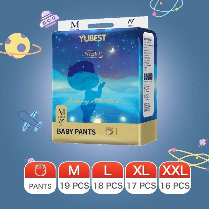 【COD】 Yubest Baby Night Diaper Pants M/L/XL/XXL Lazada PH
