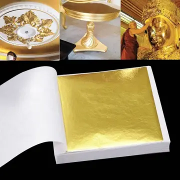 Bememo 100 Sheets Imitation Gold Leaf for Arts, Gilding Crafting, Decoration