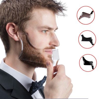 【CC】 Beard Shaping Styling Template Comb Transparent Hair Trim Templates Hairstyles Mens Beards Combs Tools for Men 1pc
