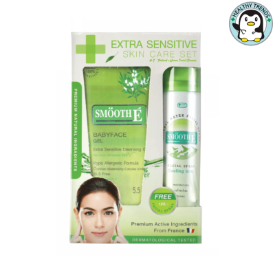 Smooth E Baby face สูตร EXtra Sensitive Cleansing gel เจลล้างหน้าสูตรไม่มีฟอง 165 ML ฟรีสเปรย์น้ำแร่ มูลค่า 125 บาท [HHTT]