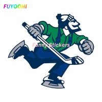 FUYOOHI สติ๊กเกอร์ติดรถ,เล่นสติกเกอร์การ์ตูน Johnny Canuck ผ้าคลุมป้องกันรังสียูวีที่กันแดดไวนิลกันน้ำ