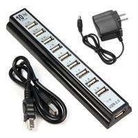 10 Port Hi-Speed USB 2.0 Hub Pemisah US Power Adaptor untuk PC Laptop Komputer 2020