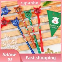 RUPANBO039392692 4PCS พลาสติกทำจากพลาสติก ปากกาคริสต์มาสที่เป็นกลาง การ์ตูนลายการ์ตูน คาวาอิ ปากกาเจล การ์ตูนลายการ์ตูน เครื่องเขียนสเตชันเนอรี ปากกาเลื่อมกวาง การเขียนสำหรับเขียน