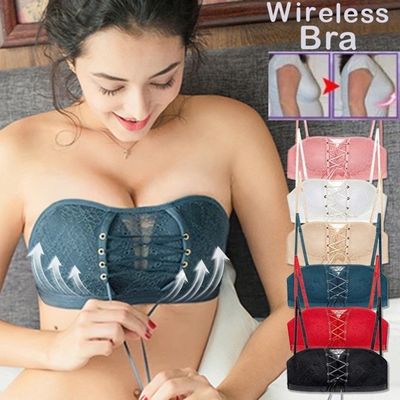 Ready Stock Women Advanced Non-slip Strapless Push Up Bra Wedding Invisible Wireless