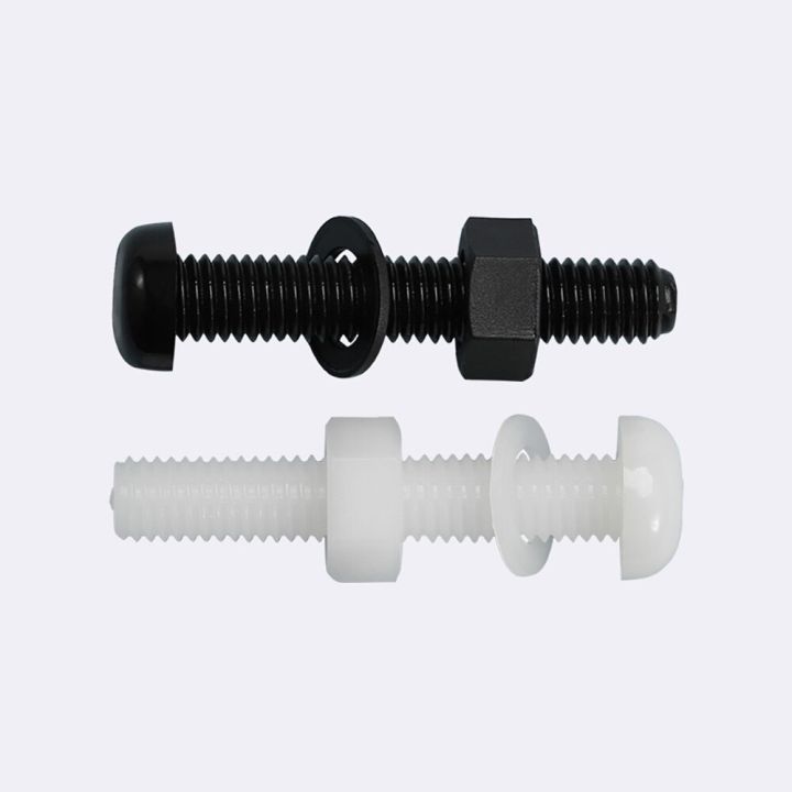 white-black-nylon-round-pan-head-phillips-screw-nut-washer-set-m2-m2-5-m3-m4-m5-m6-m8-plastic-cross-screw-washer-nut-combination-nails-screws-fastener