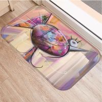 1 Pcs Cartoon Graffiti Doormat Kitchen Carpet Anti-Slip Nordic Style Rubber Bottom Bathroom Floor Dustproof Mats