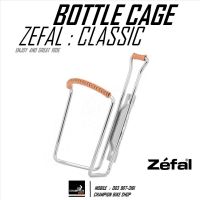 โครงขวดน้ำวินเทจ ZEFAL : CLASSIC VINTAGE CAGE WATER BOTTLE สีเงินโครเมี่ยม-หนังสีน้ำตาล