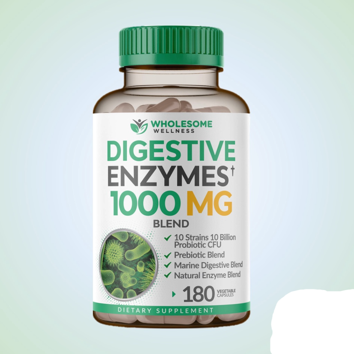 Wholesome wellness Digestive Enzymes 1000MG With Probiotics