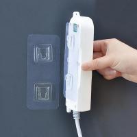 HOT!! Transparent Row-and-plug Fixer Wall Sticker Plug-in Wall Plug-in Board Router Storage Without Trace Free Punching Rack