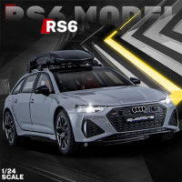 LI1:24 Audi RS6รุ่นรถเสียงและแสงดึงกลับคอลเลกชัน Diecast ยานพาหนะรถของเล่นสำหรับเด็ก