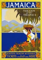 ▦❂ Vintage Jamaica Gem Of The Tropics Travel Art ฟิล์มพิมพ์ผ้าไหมโปสเตอร์ Home Wall Decor 24x36inch