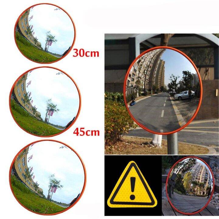 SHED Orange 30/45cm Roadway Safety Traffic Driveway Convex Mirror Security Curved Wide Angle