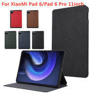 แบบฝาพับหนัง PU สุดหรู Casing Tablet สำหรับแผ่น Xiaomi 6 Pro 11นิ้ว Mi Pad 6 Pad6 Pro 11 ปลอกสีทึบอัจฉริยะ Casing Tablet