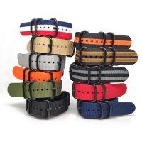 NATO Nylon Strap 20 22 24 mm Solid bracelet Military nato fabric Nylon Watch straps Woven Zulu Straps Bands Black Buckle belt