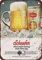 วินเทจดู1973 Schaefer โลหะผลิตขึ้นใหม่เบียร์ป้ายดีบุกย้อนยุค8X12นิ้ว