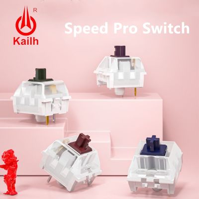 Kailh Speed Pro สวิตซ์หนักสวิตช์สัมผัสสีเขียวม่วงแดงแนวตรงสำหรับ5Pin คีย์บอร์ดแบบกลไก Hot-Swap GMK67 GK61