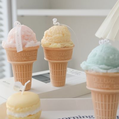 Creative ice cream cone aromatherapy candle diy home fragrance birthday gifts simulation dessert gourmet candle table decoration