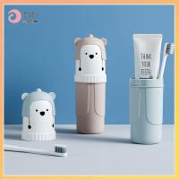 แปรงสีฟันลายหมีแปรงสีฟันแบบพกพาห้องน้ำ TOB21VI ถ้วยยาสีฟันน้ำยาบ้วนปากกล่องเดินทาง