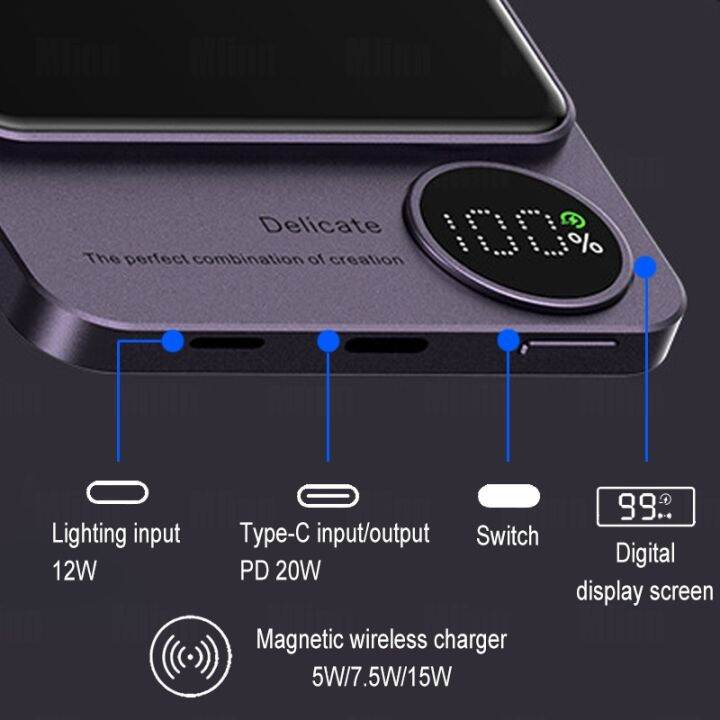 genai-10000mah-magnetic-power-bank-15w-wireless-charger-pd20w-fast-charging-mini-slim-external-battery-for-iphone-12-13-14promax-hot-sell-tzbkx996