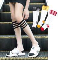 2020 Summer Trends Japanese Korean Women Striped Knee Socks Stockings Harajuku Transparent Glass Knee-Length Crystal Stockings