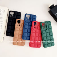 Phone Case เคส Redmi Note 11S Note 11 Pro 4G 5G ปลอกสีทึบสี่เหลี่ยมใส่สบายเรียบง่ายป้องกันเลนส์รวมทุกอย่างฝาครอบหลังซิลิโคนนิ่ม2023