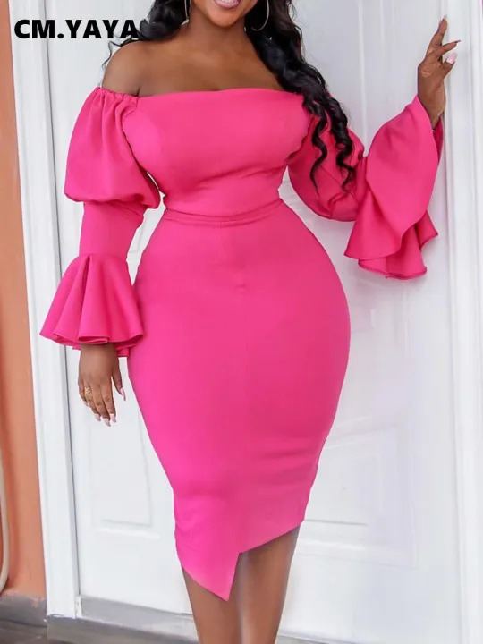 cm-yaya-women-off-shoulder-flare-lantern-long-sleeve-slash-neck-bodycon-midi-dress-elegant-sexy-party-irregular-dresses-2022-new