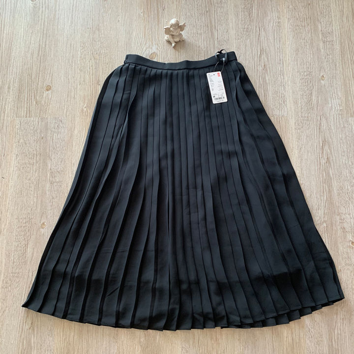 ยู-นิ-โคล่-กระโปรงพลีทชิฟฟ่อน-chiffon-pleated-long-skirt-ป้ายห้อย-shop-ไทย