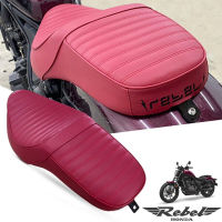 เบาะยาวตอนเดียว ลายขวาง สีแดง CUSTOM RED SADDLE RACER DUAL DOUBLE SEAT CUSHION FOR HONDA REBEL CMX 1100 ปี 2021-2023