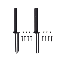 2 Pack Fence Post Anchor Kit Heavy Duty Steel Fence Post Repair Stakes Fence Post Anchor Ground Spike for Repairing