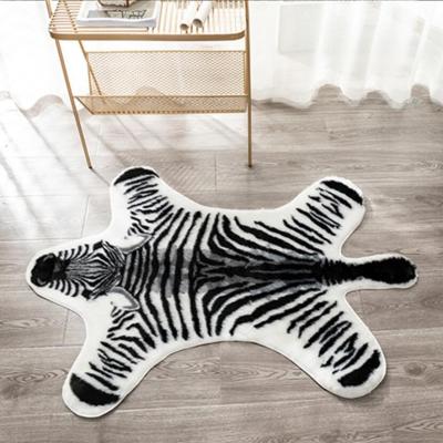 2021Nordic imitation Zebra pattern Rug faux skin leather NonSlip Antiskid Mat washable Animal print Carpet for living room bedroom